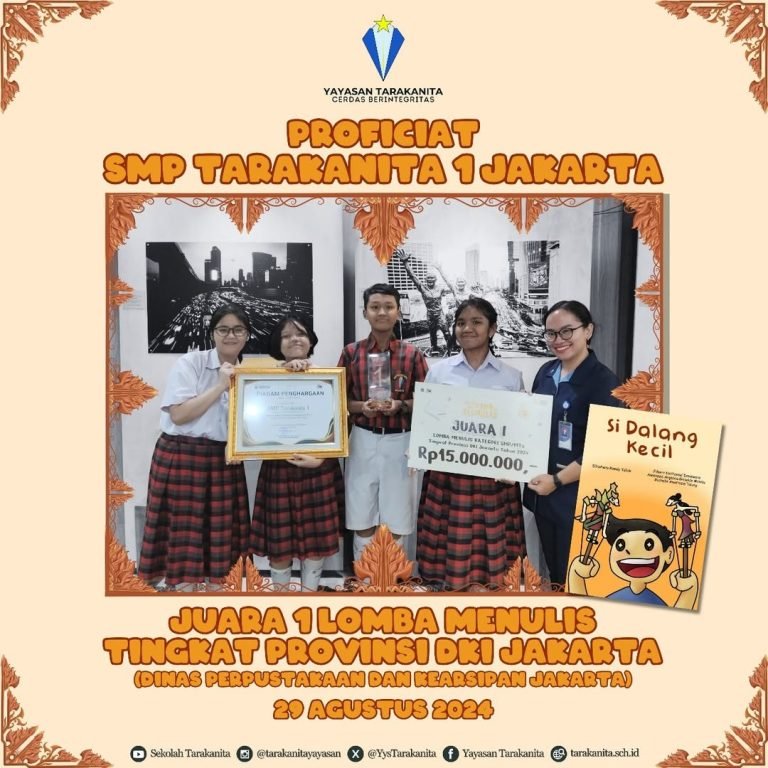 Juara 1 Lomba Menulis Tingkat Provinsi.